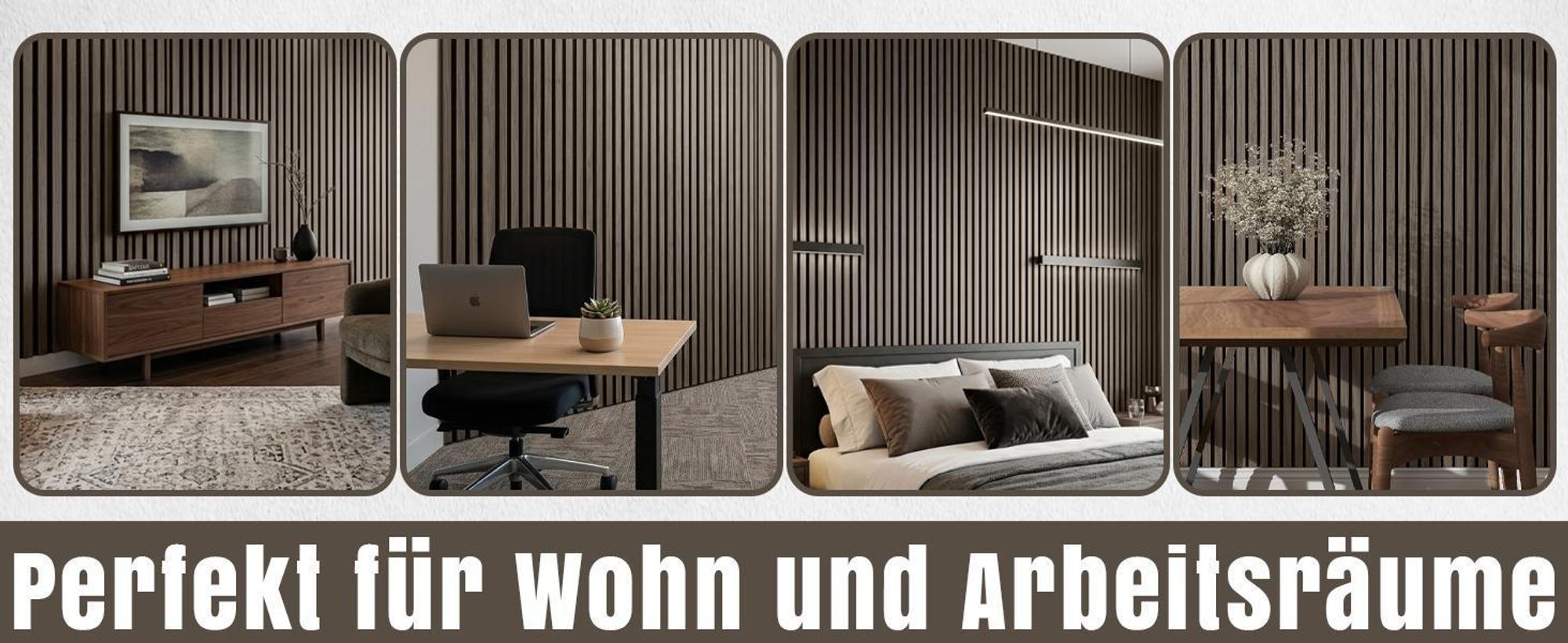 LP Projekt Holzwandpaneel 120x60cm | Modernes 3D Akustikpaneel für Räume und Büros | Dekorativ Eiche Schwarz Wandpaneel geeignet für dekorative Wand