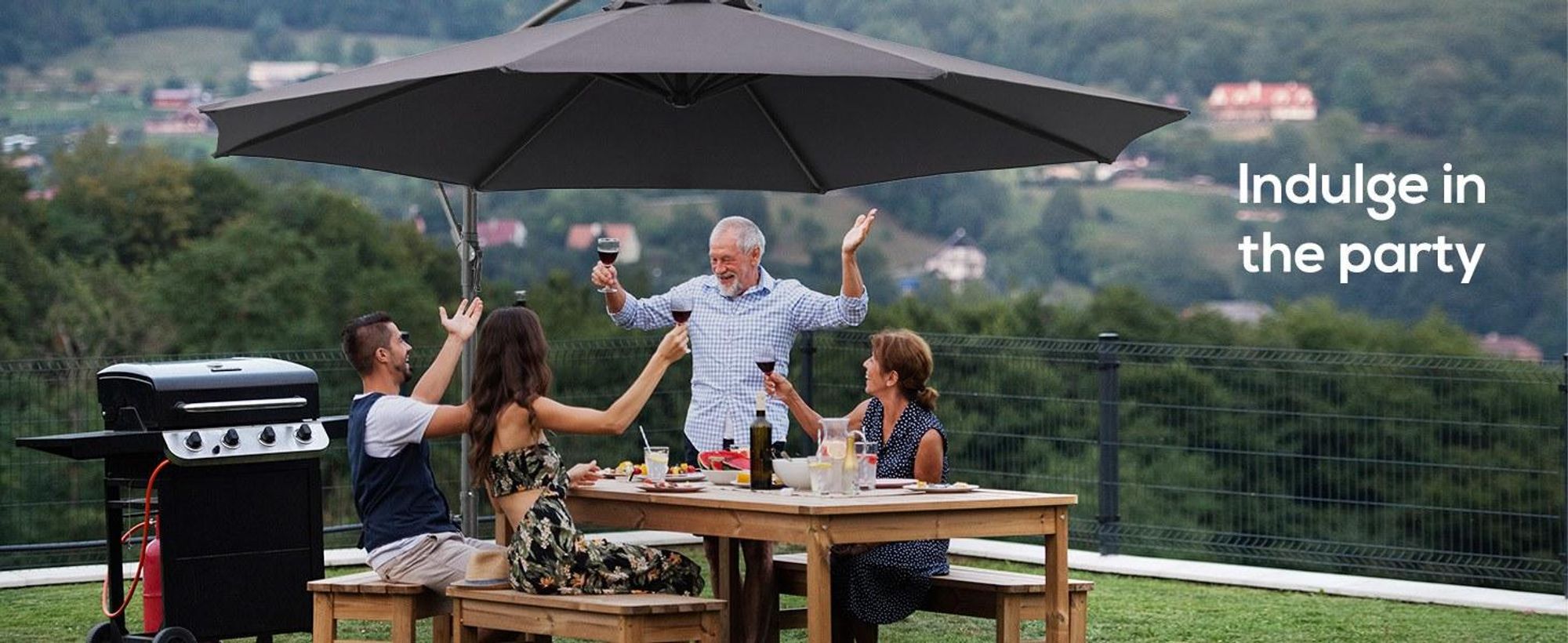 Parasol ogrodowy Outsunny Ø300 cm, uchylny, z ochroną UV, parasol z korbką, stojakiem, mechanizmem korbowym, parasol ogrodowy, ochrona przeciwsłoneczna na balkon, taras, szary