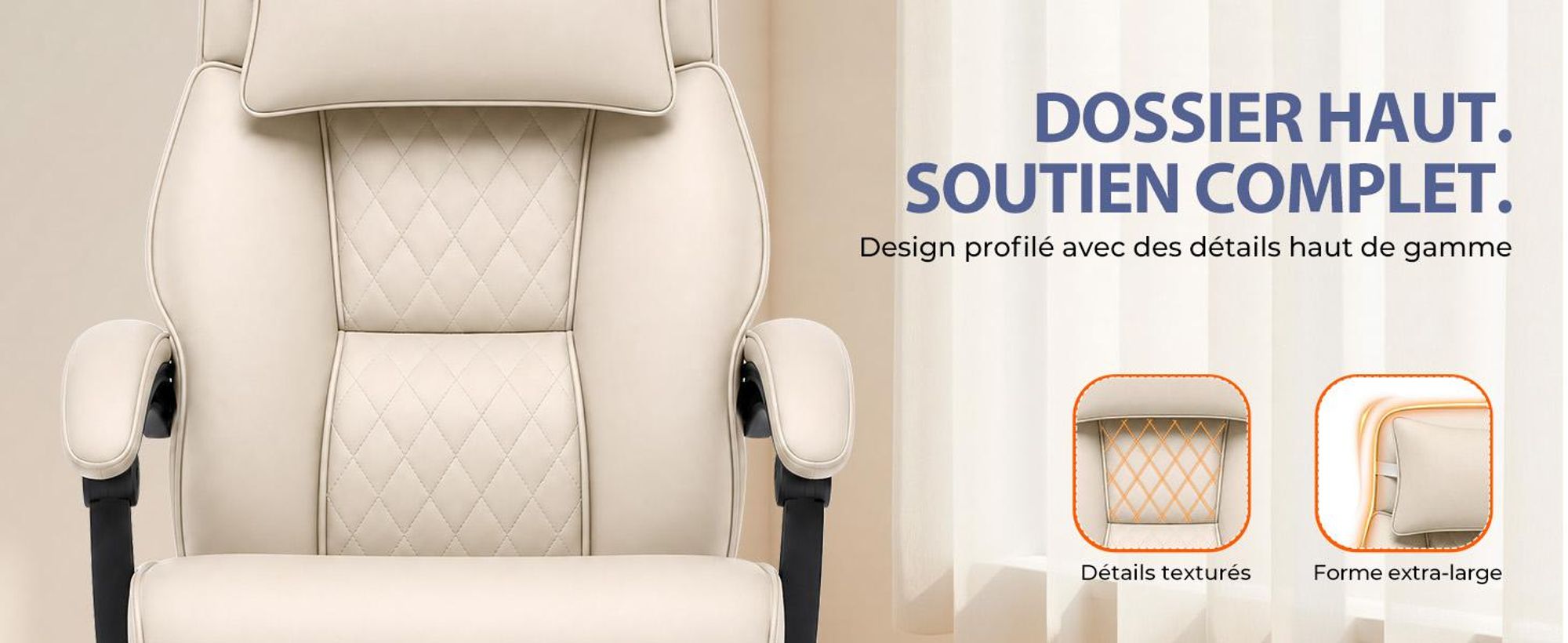 Chaise de gaming GTPLAYER avec repose-pieds, multifonctionnelle, en similicuir, capacité de 130 kg. Chaise de bureau ergonomique avec coussin pour la tête, dossier inclinable de 90° à 135°, assise de 53 cm