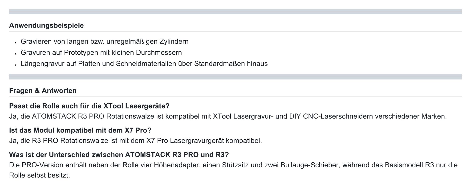 ATOMSTACK R3 PRO Rotationswalze, Rotary Roller, Y Achsen-Rotationswalzen mit 360°drehbarer, für zylindrische Objekte,8 Winkeleinstel
