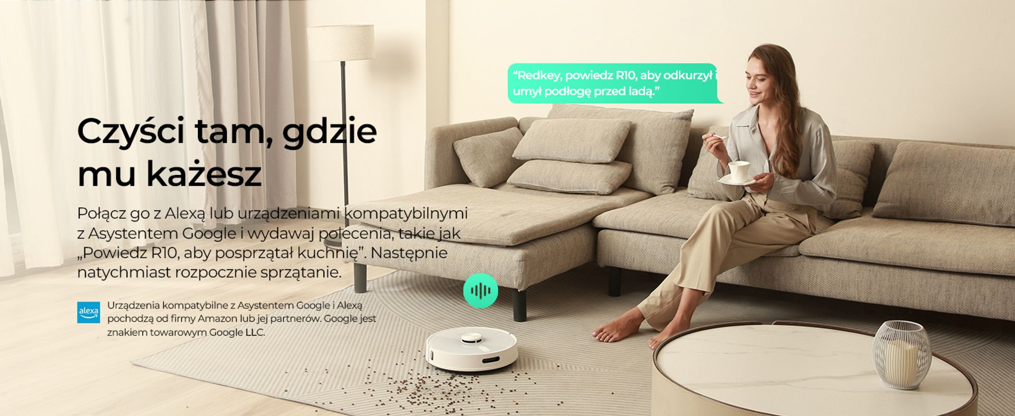 Redkey R10 robot odkurzający, stacja odsysania kurzu 4L, 4000Pa moc ssania, robot odkurzający z funkcją mopowania, 150 min robot odkurzający, nawigacj