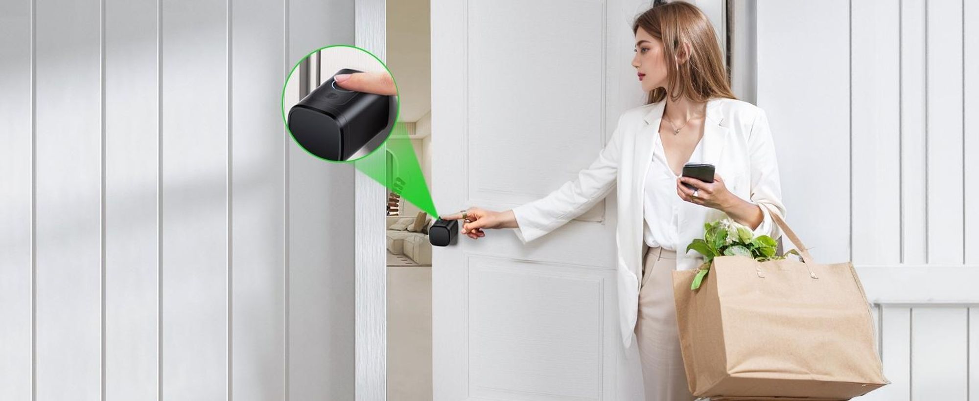 Elektronisches Türschloss mit Fingerabdruck, Schließzylinder verstellbar 60-90mm, Öffnen per PIN-Code, RFID-Karte, Notschlüssel & Tuya App