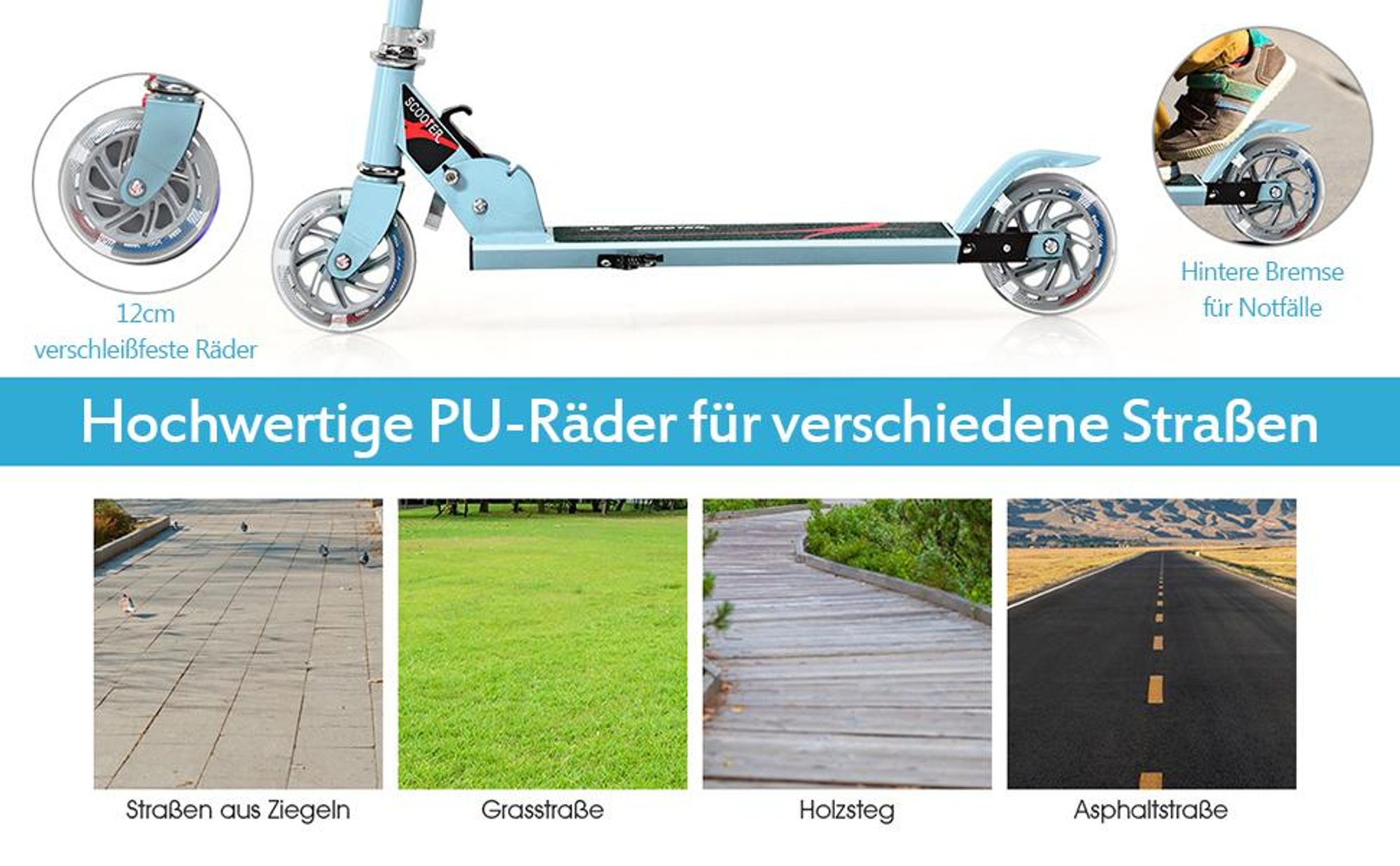 COSTWAY Kinder Roller mit LED Rädern, Cityroller höhenverstellbar, Kinder Scooter für Kinder ab 4+, Kinder Kickscooter, Tretroller für Junge & Mädchen