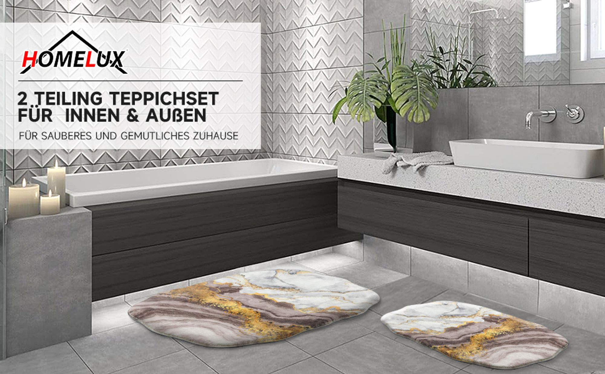 Luxus Badvorleger Set 2 Teilig Ebenbild
