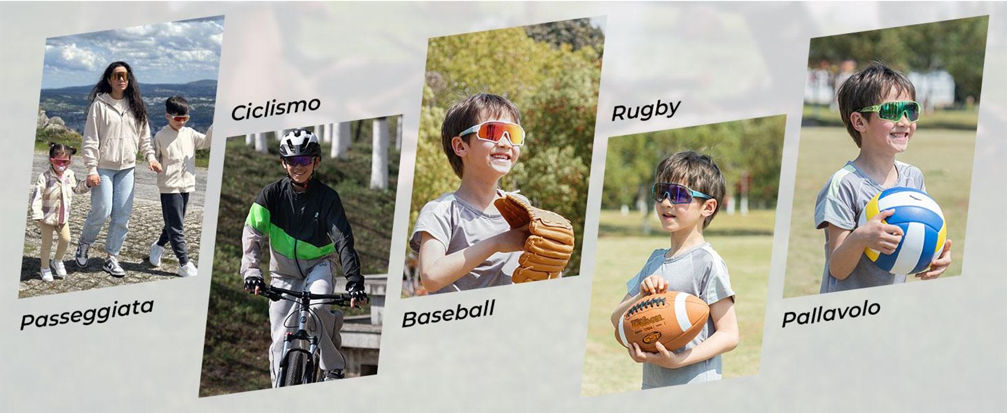 ROCKBROS Fahrradbrille Sportbrille Jugendliche Sonnenbrille Radbrille UV400 Schutz Fahrrad mit TR90 Rahmen Kinder Grün Photochromic