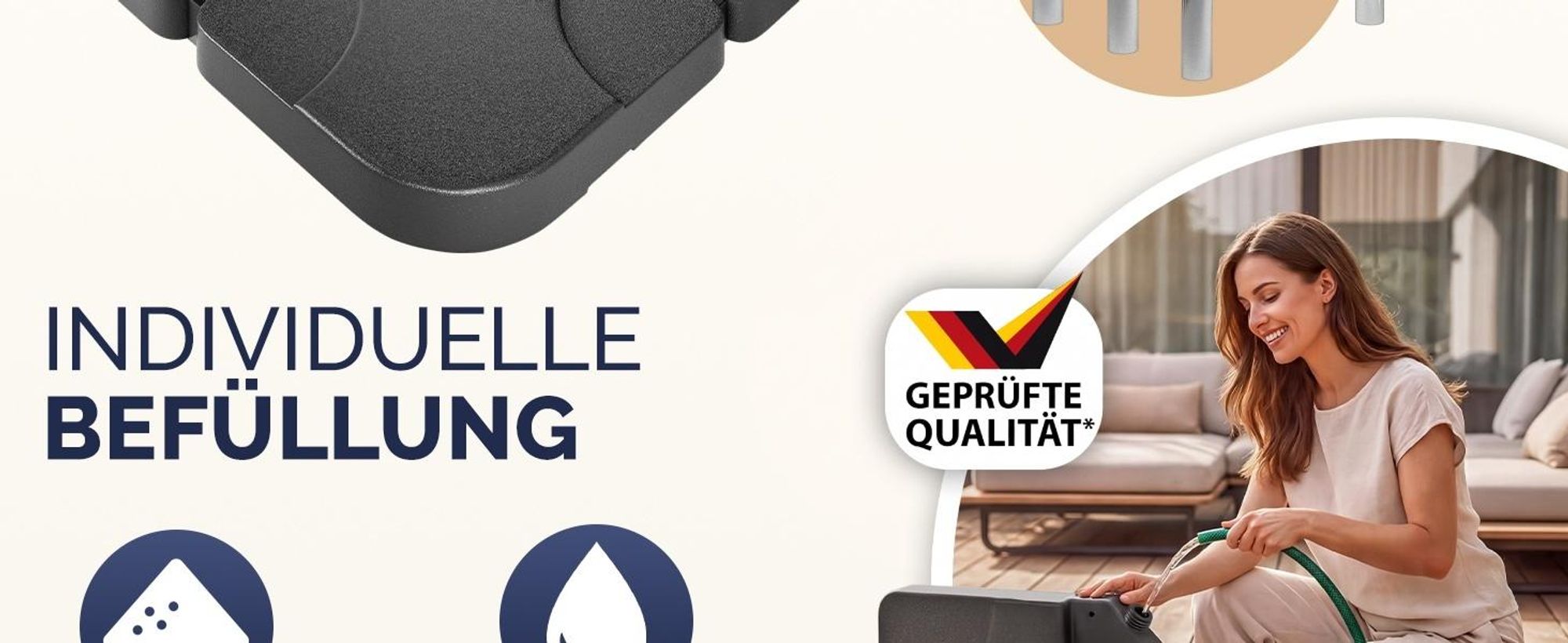CASARIA Sonnenschirmständerplatten 4er Set