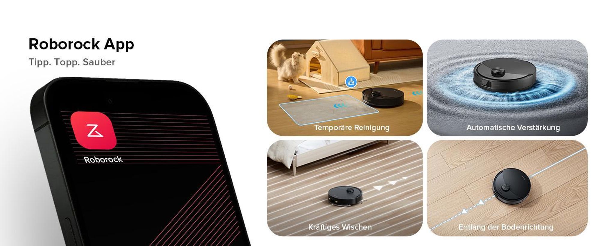 Roborock Q10 S5 Set Saugroboter mit Wischfunktion,10.000 Pa Staubsauger Roboter, Dual Anti-Tangle System, Auto Lifting Mopping, für Tierhaare, Schwaz