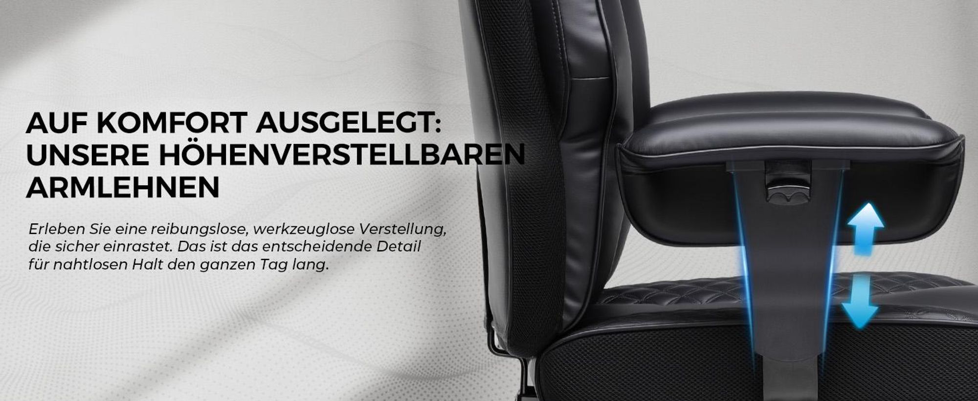 GTPLAYER Gaming Stuhl, breiter Bürostuhl mit Taschenfeder, Ergonomischer PC-Stuhl, Verstellbarer und Drehbarer Schreibtischstuhl, Kunstleder, Schwartz