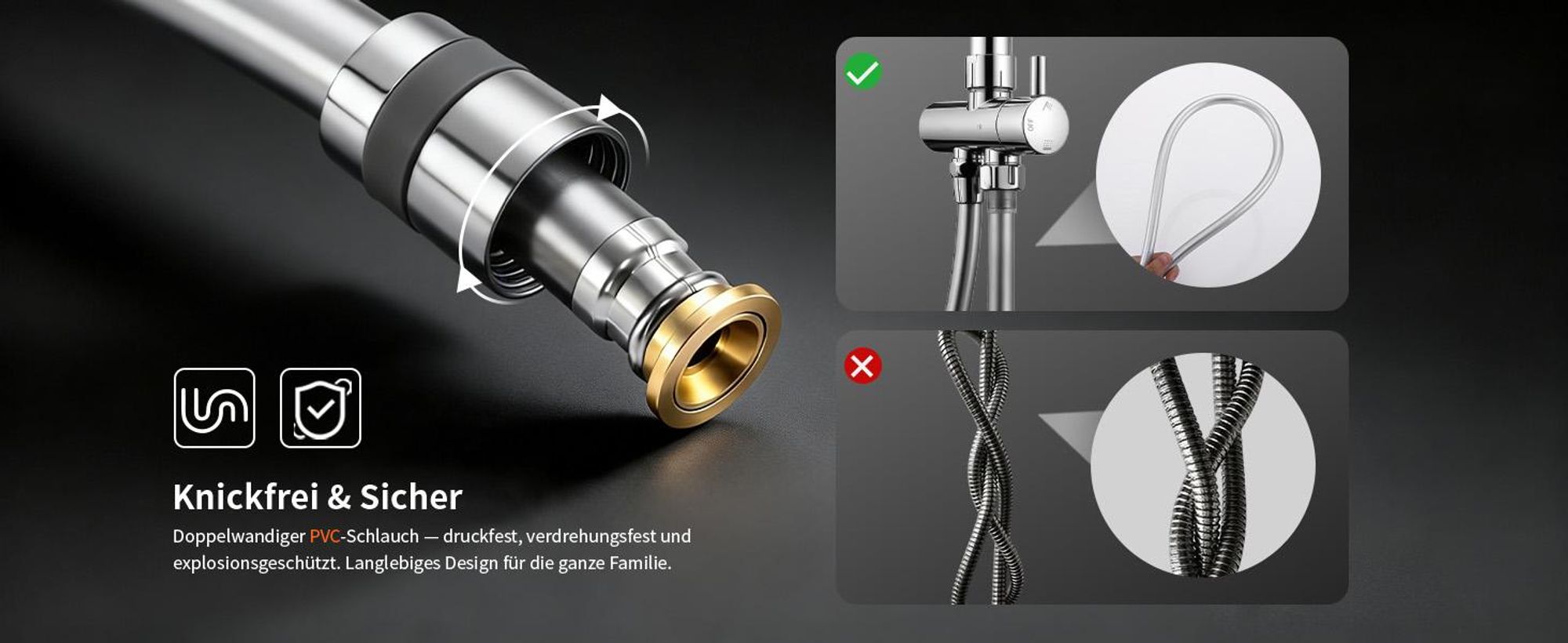 Homelody Duschsystem ohne Armatur, Duschset Duschsäule mit SUS 304 Edelstahl 30cm kopfbrause & Handbrause Quadratisch, 5 Strahlarten, Chrom