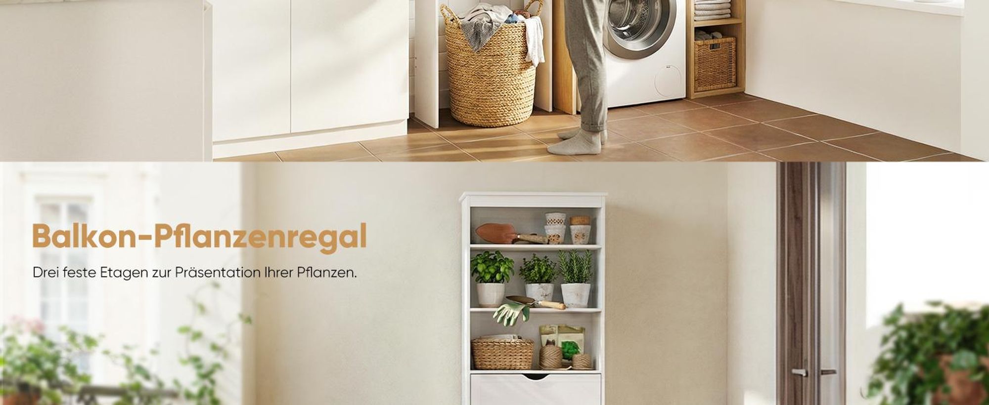 HOKEEPER Badschrank, Toilettenregal, Hochschrank, Freistehendes WC-Regal mit Schublade & 3 verstellbaren Ablagen – toilettenschrank, 54× 23 × 168 cm