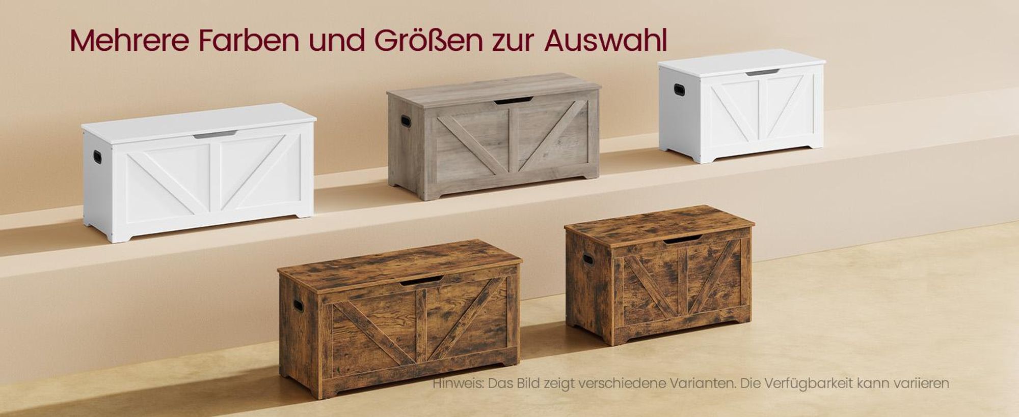 VASAGLE Schuhbank mit Stauraum,V Form, Länge 100 cm, Braun