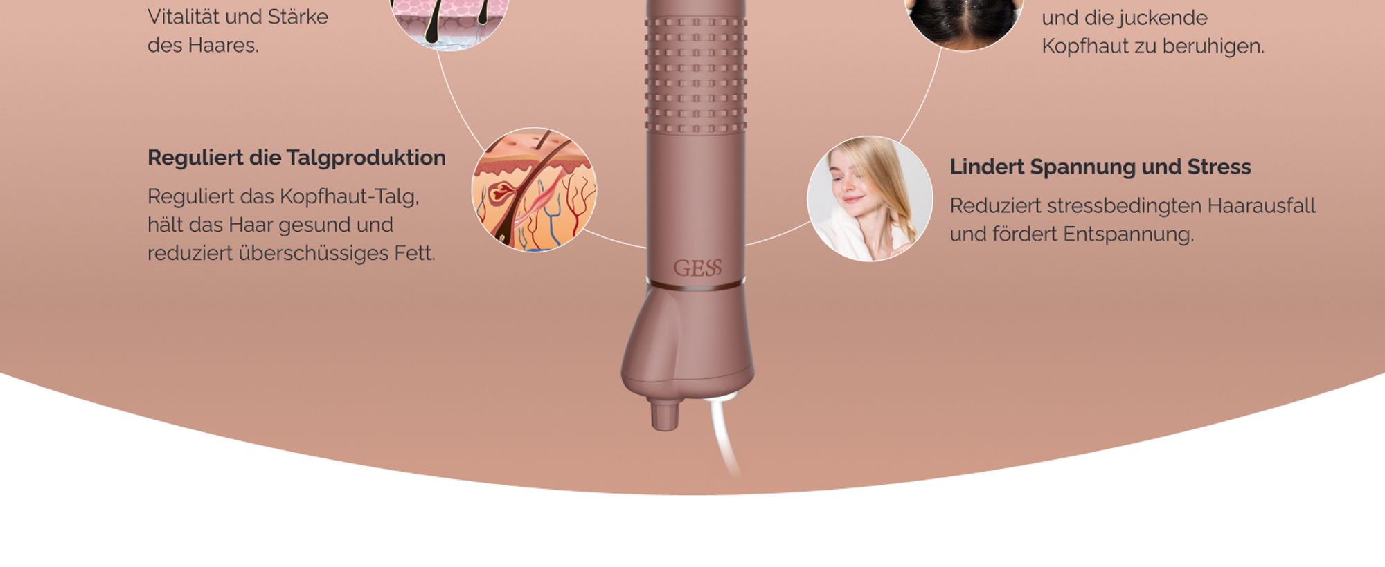 Darsonval, Hochfrequenz, Haarbehandlung, Anti-Haarausfall, kosmetisches Gesichtsgerät, Hautpflege GESS Dars