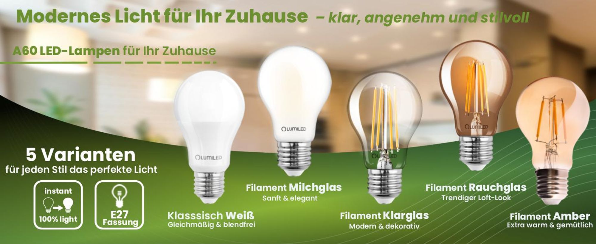 LUMILED LED Lampe 6 Stück Set E27 A60 8W ersetzt 60W 880lm 3000K Warmweiß 230V 260° Abstrahlwinkel Nicht Dimmbar Innenbeleuchtung Tropfen Energiesparlampe