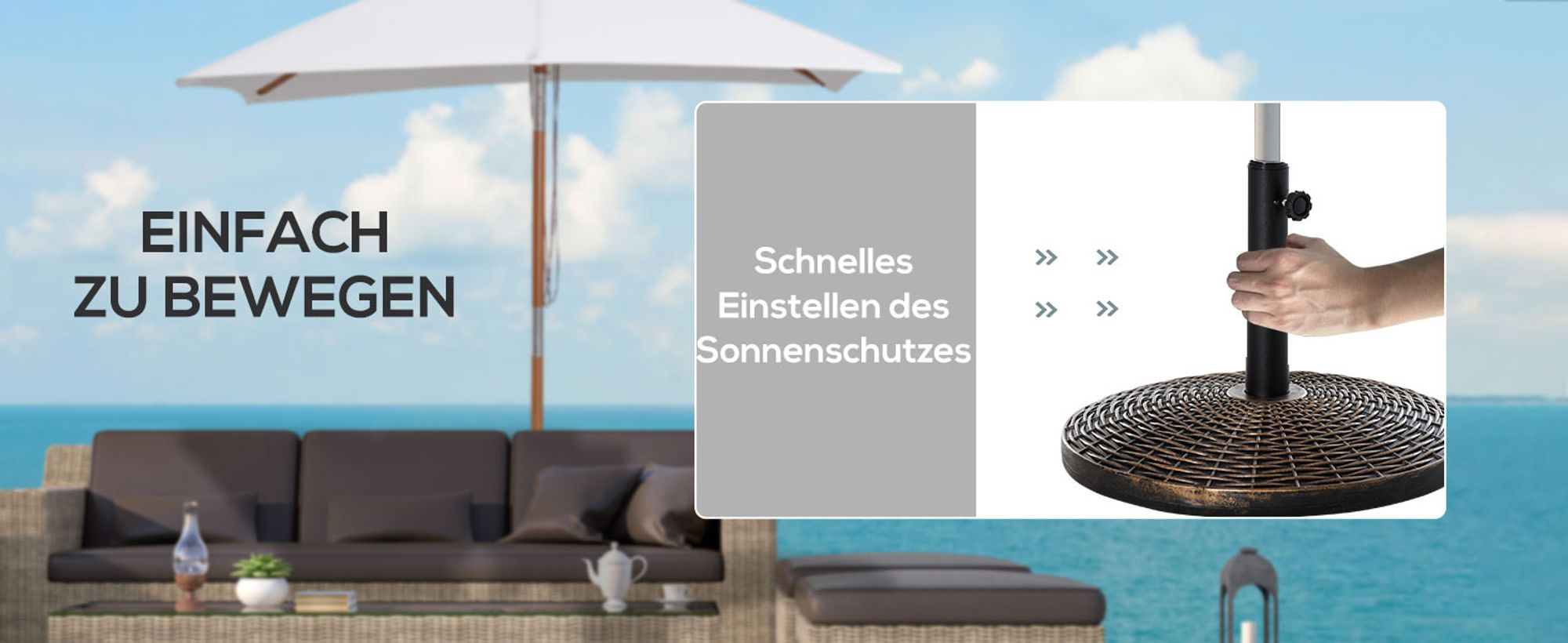 Outsunny Sonnenschirmständer Schirmständer Sonnenschirmfuß 25kg Zement Bronze
