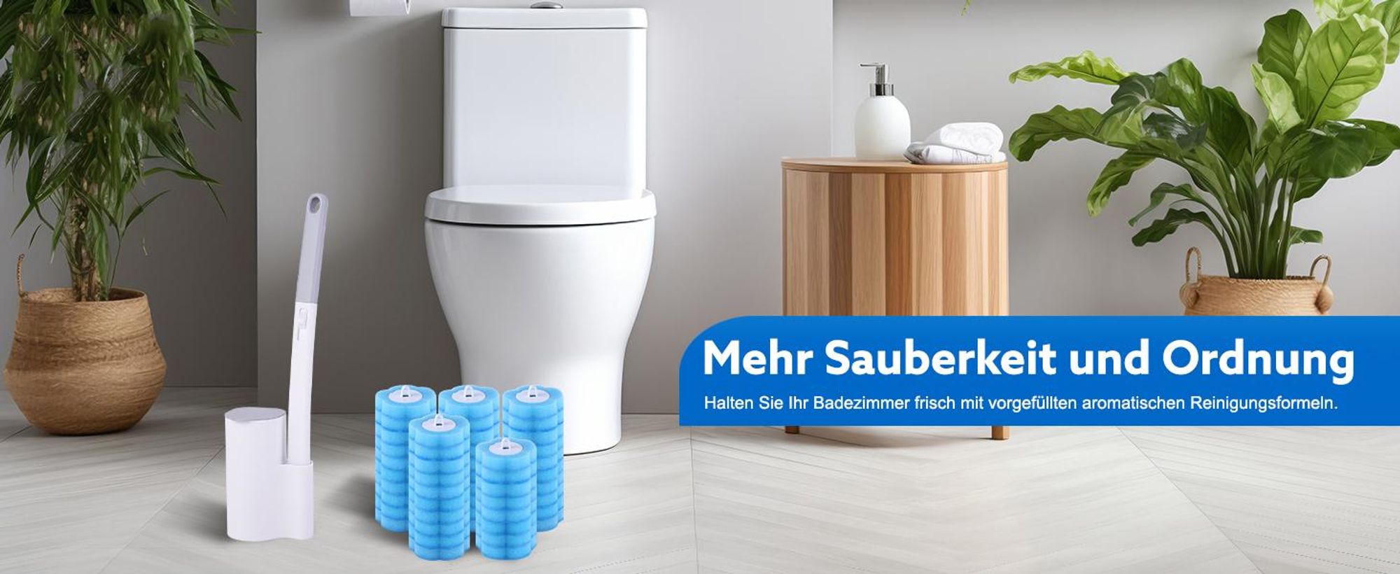 Toilettenbürste, WC Bürste, Klobürste, Einweg Toilettenbürste, mit 48 Ersatzköpfe, für Badezimmerreinigung,Waschbecken,Badewanne