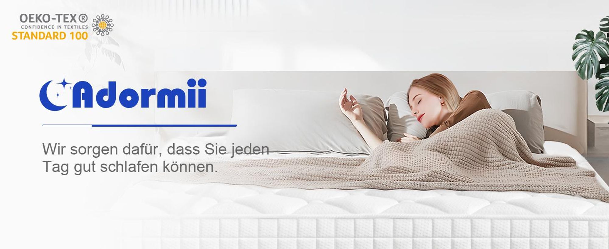Adormii Matratze 90x190 cm, orthopädische 7-Zonen Federkernmatratze 90x190 Matratzen Höhe 23cm, Federkernmatratze mit Spannbettlaken