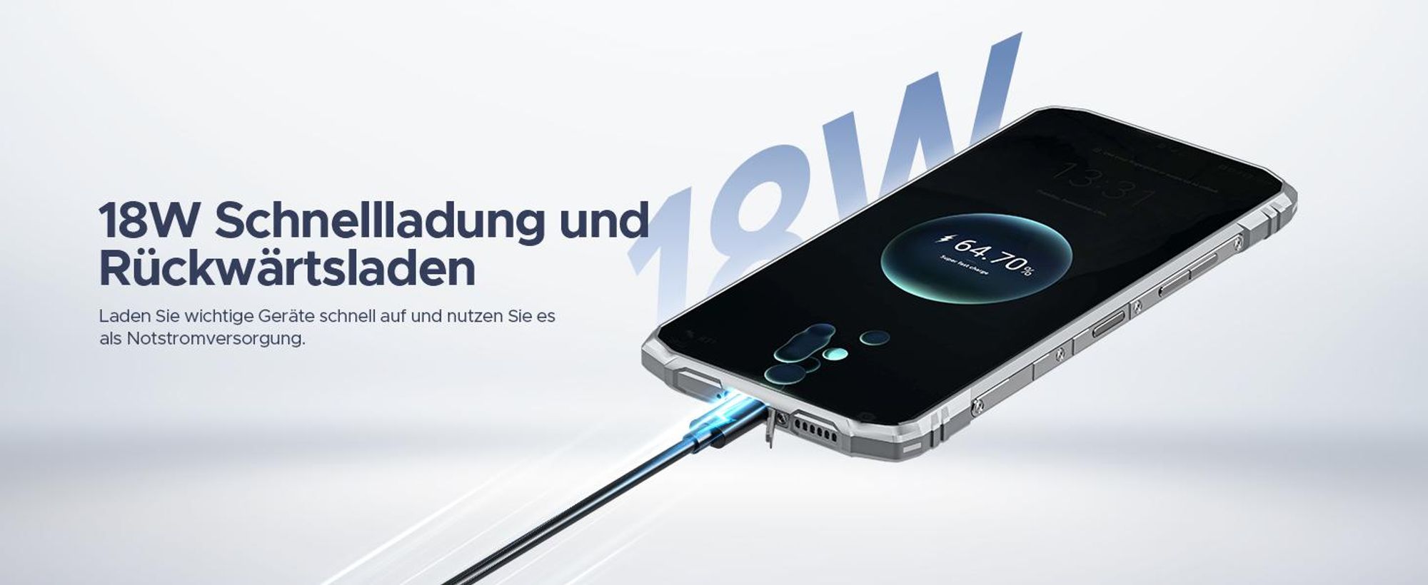 DOOGEE Blade10 Ultra Energy Outdoor Smartphone Handy, Android 16, IP68/IP69K, 6,56" 90Hz, 6150mAh, 36+128GB, 64MP, NFC, Fingerabdruck, ohne Vertrag