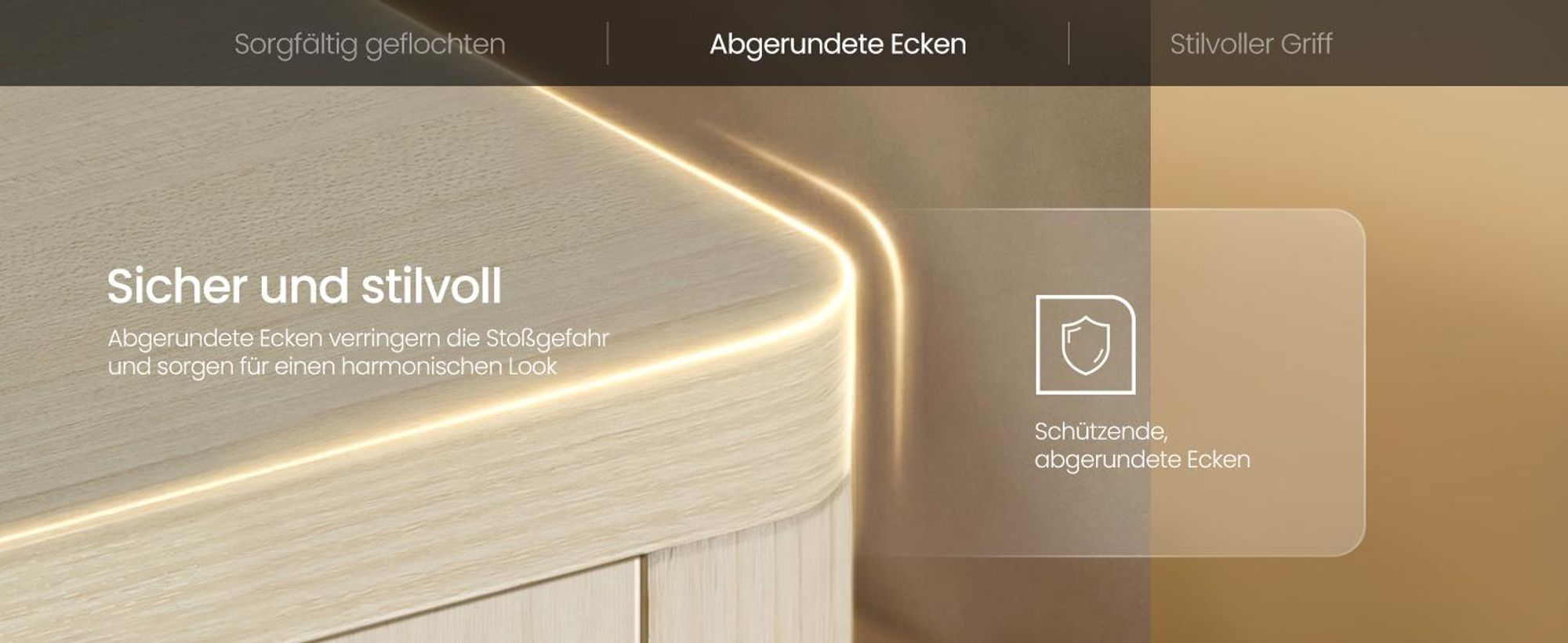 VASAGLE Nachttisch, 2er Set, Boho-Stil, Beistelltisch, mit Schublade in Rattan-Optik, beige