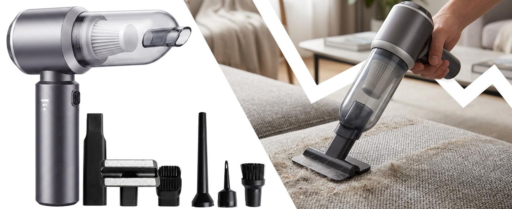 Handstaubsauger Akku 5500PA, Staubsauger, Akku-Handstaubsauger, Autostaubsauger Kabellos mit 3 HEPA-Filter für Auto, Sofa, Büro, Tierhaare, Retoo