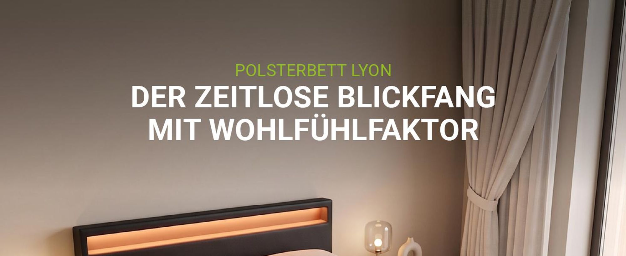 Juskys Polsterbett Lyon 140 x 200 cm schwarz – Bettgestell mit Lattenrost, Bettkasten & LED Beleuchtung  – Kunstleder & Holz – Bett Jugendbett
