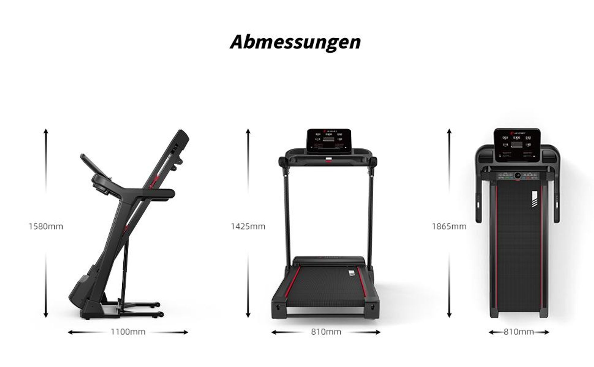 JASPORT L8 Elektrisches Laufband klappbar – 4.0 PS DC-Motor, bis 22 km/h, 0–20 % Steigung, 1450×480 mm Lauffläche, LED-Display, Bluetooth-Lautsprecher
