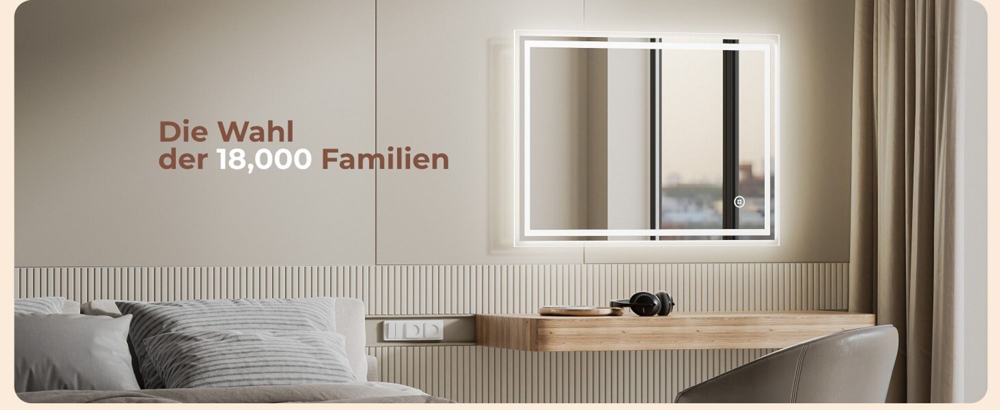 EMKE LED Badspiegel 80x60cm mit Beleuchtung 3 Lichtfarbe kalt Neutral Warmweiß Lichtspiegel Badezimmerspiegel Touchschalter Beschlagfrei