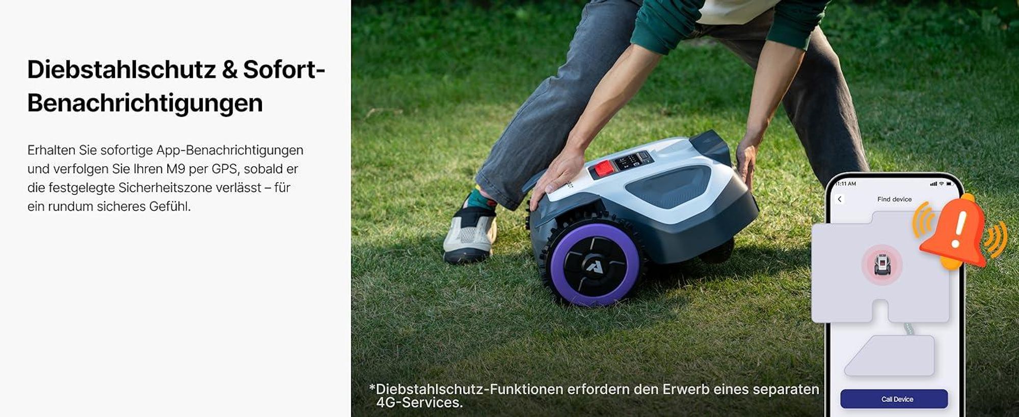 ANTHBOT M5 Mähroboter ohne Begrenzungskabel, RTK-Navigation, 150°KI-Kamera, App-Steuerung, für Gärten bis 500 m², inkl. 3 Monate NRTK-Service