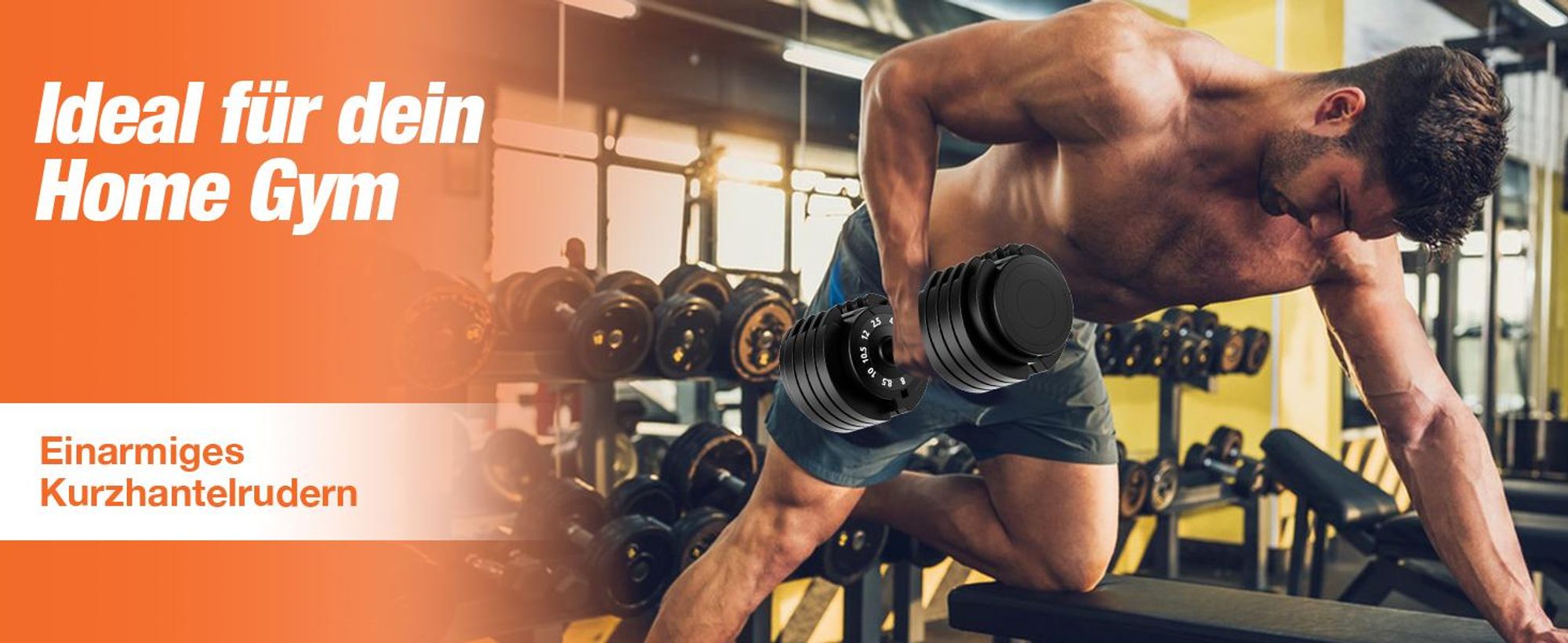 DH FitLife Verstellbare Hanteln 12 kg, 2,5-12 kg, 10 Gewichtsstufen, mit Ablageschale, platzsparend