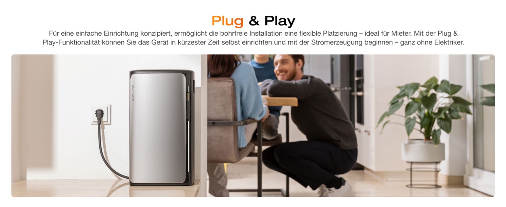 EcoFlow STREAM Ultra 1,92 kWh Balkonkraftwerk mit Batteriespeicher, Plug & Play Solarsystem, 2 800 W Solareingang (4 MPPT), 1 200 W Dual AC-Anschlüsse