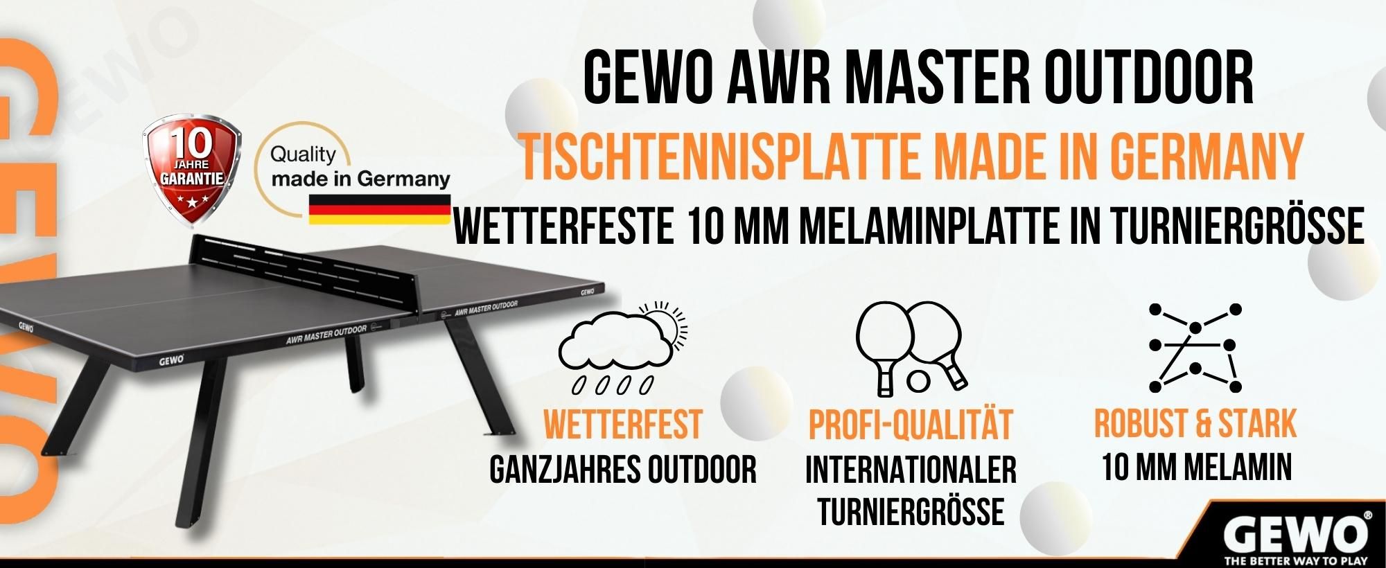 GEWO Tischtennisplatte Outdoor, Tischtennisplatte, Tischtennistisch, Tischtennis Platte