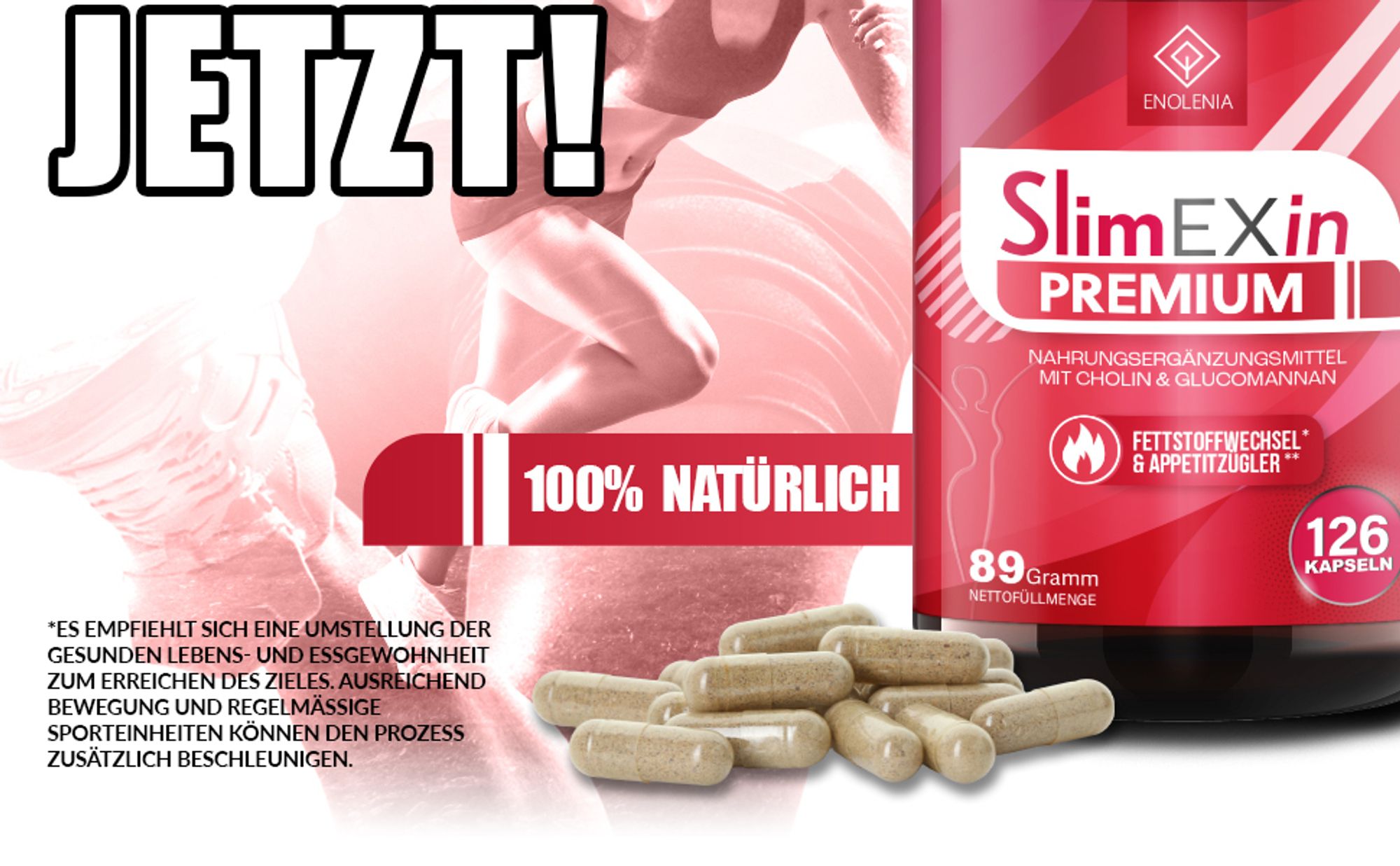 Enolenia® SlimEXin Premium - hilft gegen Hungеrgefühl – Appеtitzügler – schnell abnеhmen – natürliche Inhaltsstoffe für Frauen + Männer