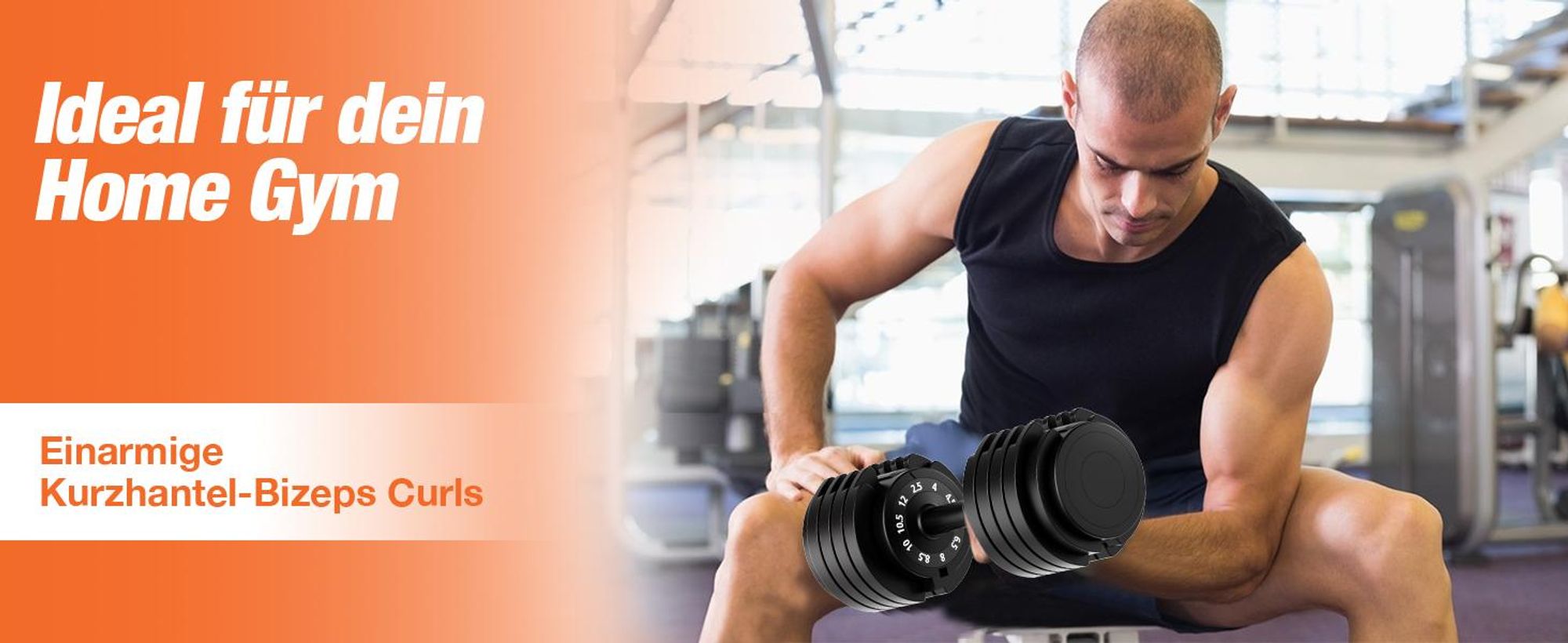 DH FitLife Verstellbare Hanteln 12 kg, 2,5-12 kg, 10 Gewichtsstufen, mit Ablageschale, platzsparend