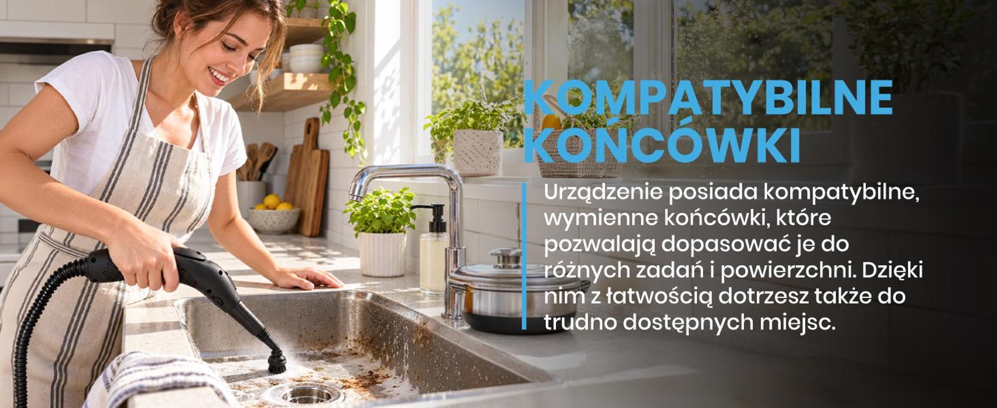Myjka parowa czyścik parownica MalTec HDS6000W-PRO z akcesoriami, sterylizacja parowa, do okien, dywanów, podróg, 2000W
