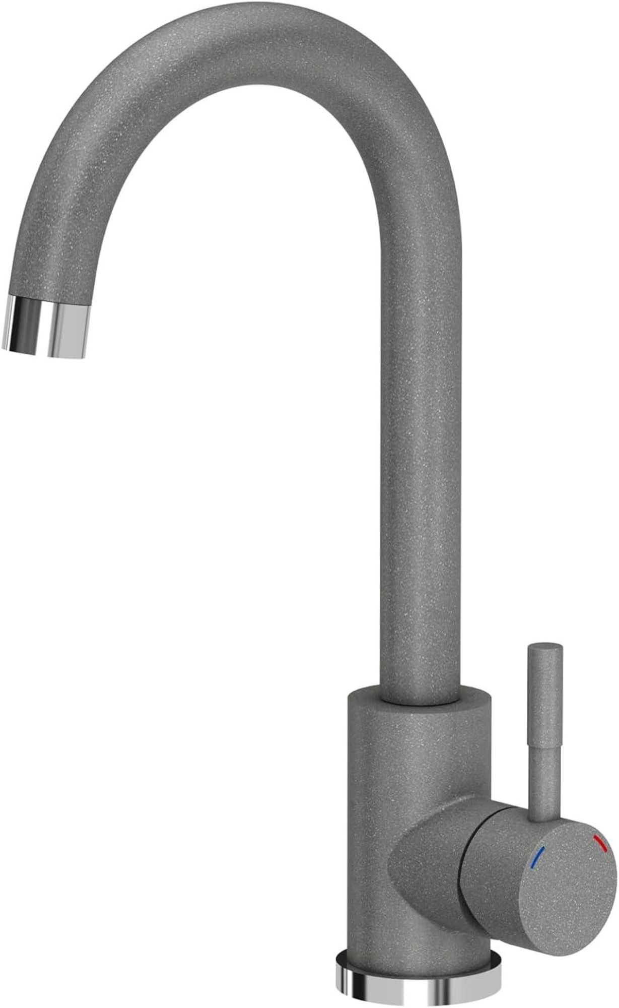 VBChome Spültischarmatur Grau 360°drehbar Granit Gesprenkelt Wasserhahn Küchenarmatur Einhebel Spültischbatterie Spüle Mischbatterie Waschbeckenarmatur für Küche & Badezimmer