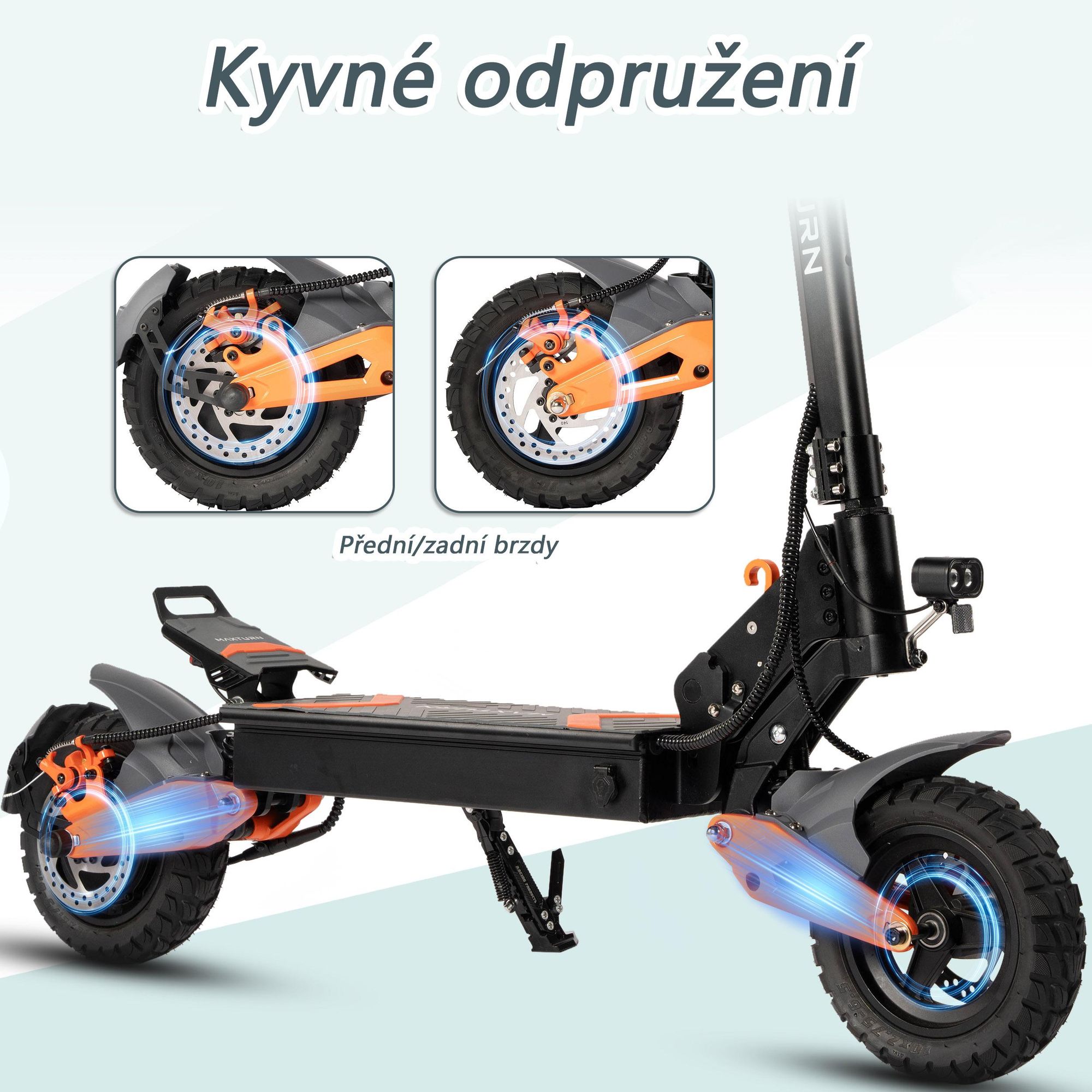 Elektrická Koloběžka MAXTURN X1 - 48V15.6Ah 10'' Tubeless Scooter Elektrokoloběžka Hliníkový Rám - Černá