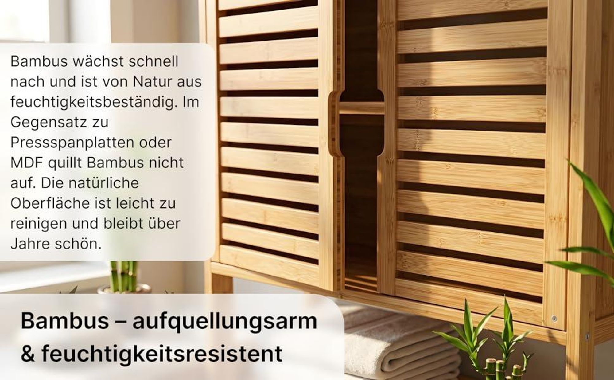 MinteLiv Waschmaschinenschrank Bambus - Platzsparendes Toilettenregal & Badregal