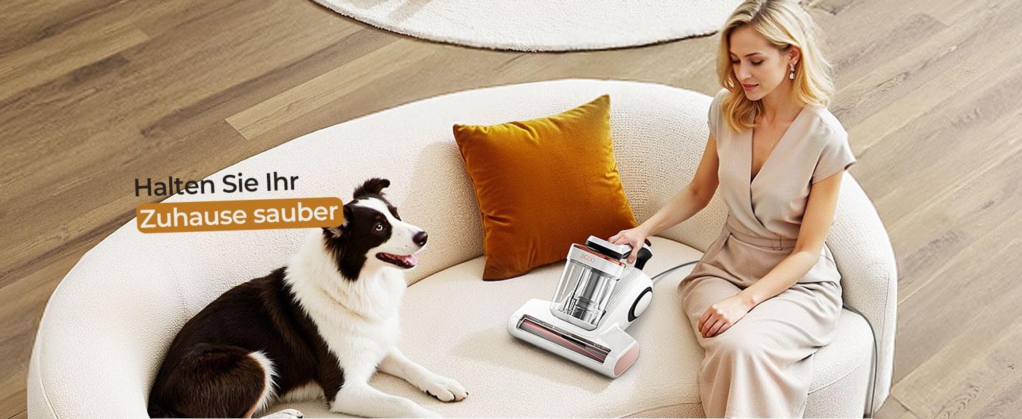 JIGOO J300 Milbensauger 500 W, 13 kPa, 99,9 % Milbenentfernung, UV 253,7 nm, 55 °C Heißluft, Milbensensor