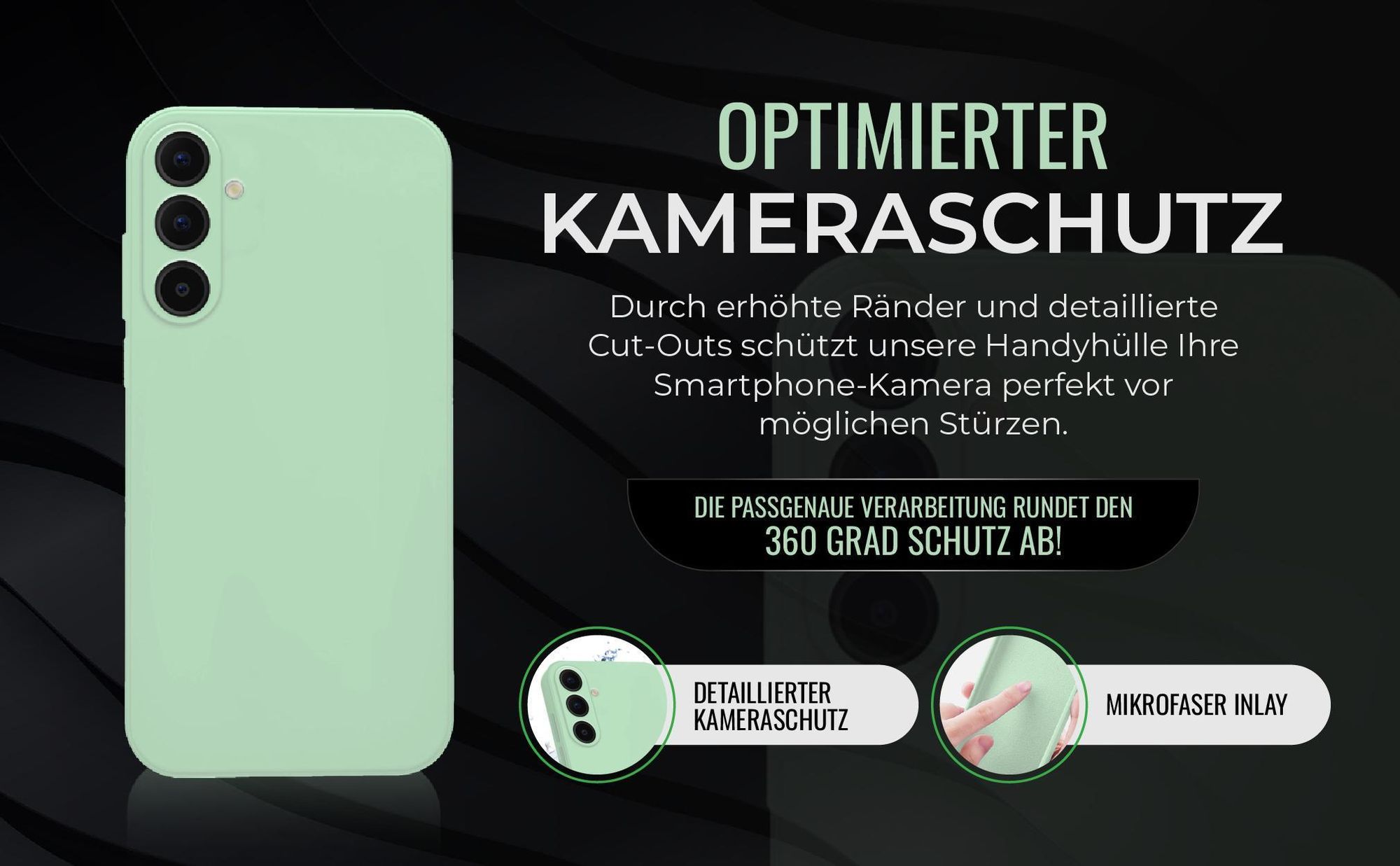 Handyhülle in Türkis für Samsung Galaxy A26 5G in detailliertem Kamera Cutout