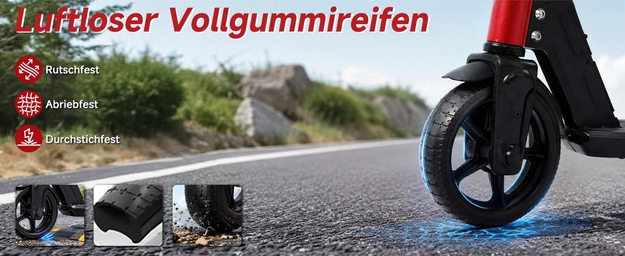 Kinder Elektroroller, 150W E-Scooter für Kinder, 16 km/h Kinderroller mit LED-Anzeige, RGB-Licht, Frontlicht, Doppelbremse, klappbar, 6,3 Zoll Vollgum