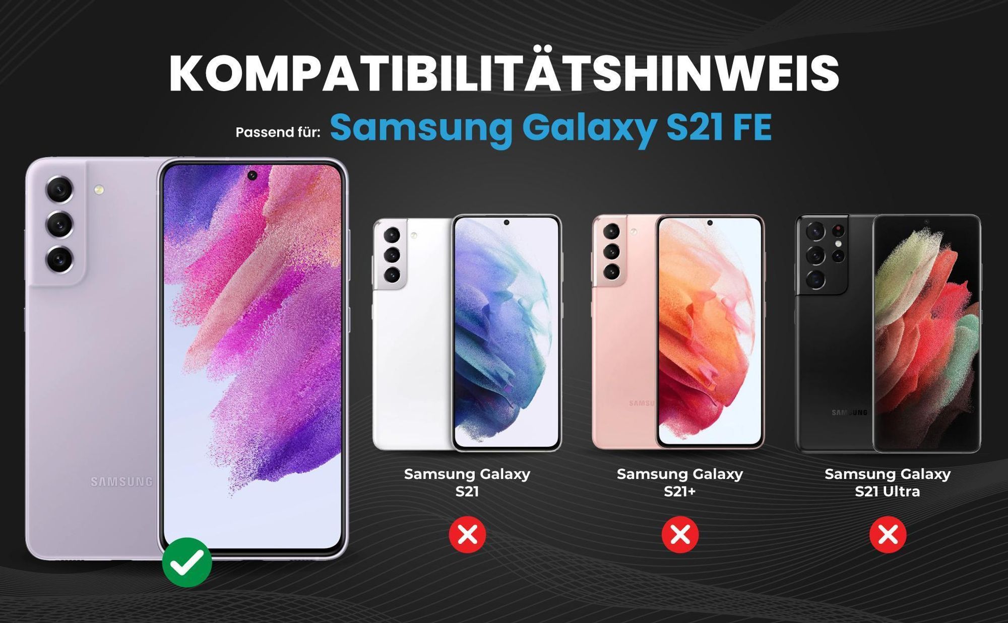 Kompatibilitätshinweise Hülle für Samsung Galaxy S21 FE