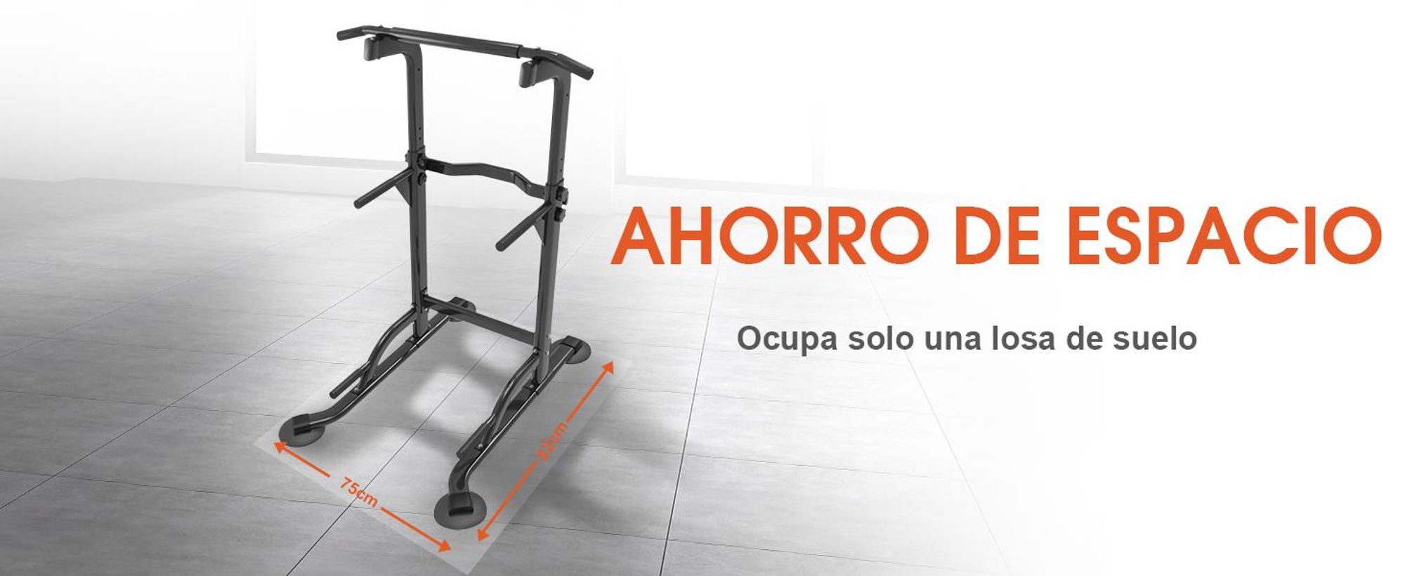 DH FitLife Power Tower Multifunción 150 kg, Estación de Dominadas y Fondos Independiente, Barras Paralelas para Entrenamiento en Casa
