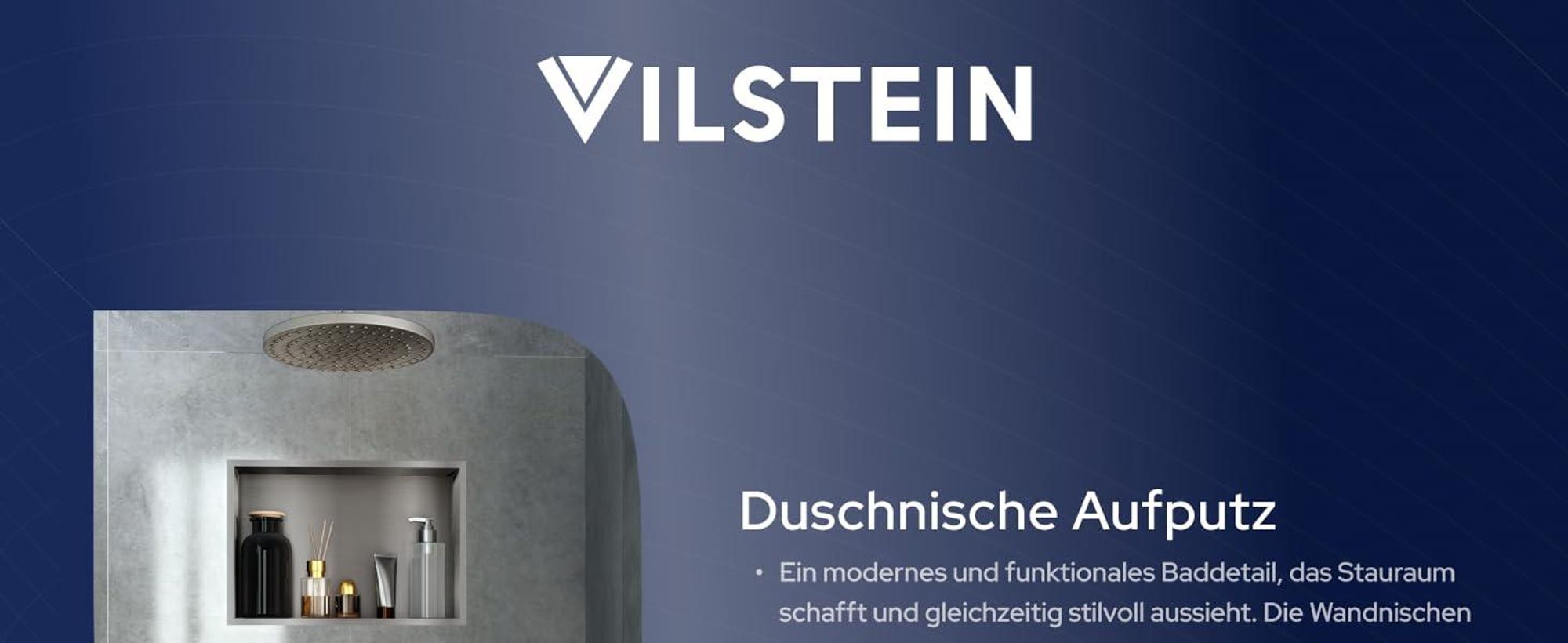 VILSTEIN Duschnische 30x30 cm | Aufputz | Wandnische Weiß | Duschregal