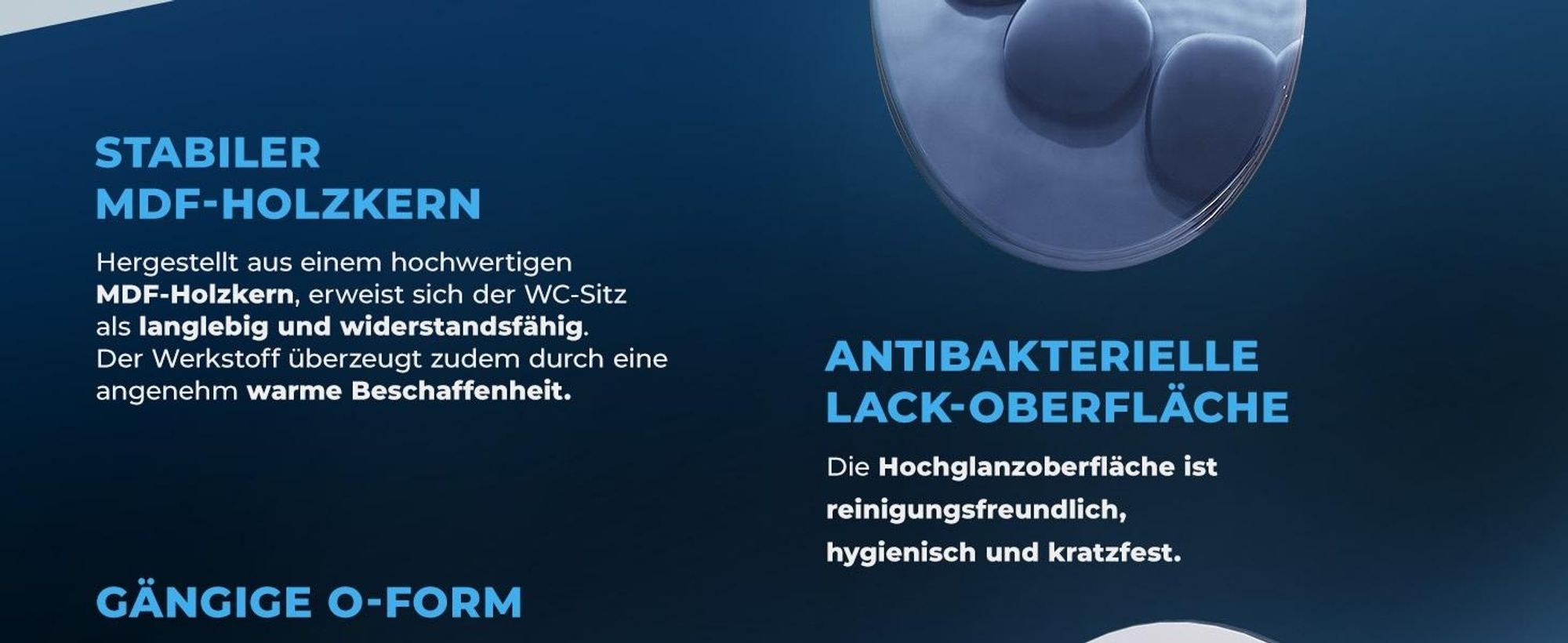 CASARIA WC Sitz mit doppelter Absenkautomatik Steine