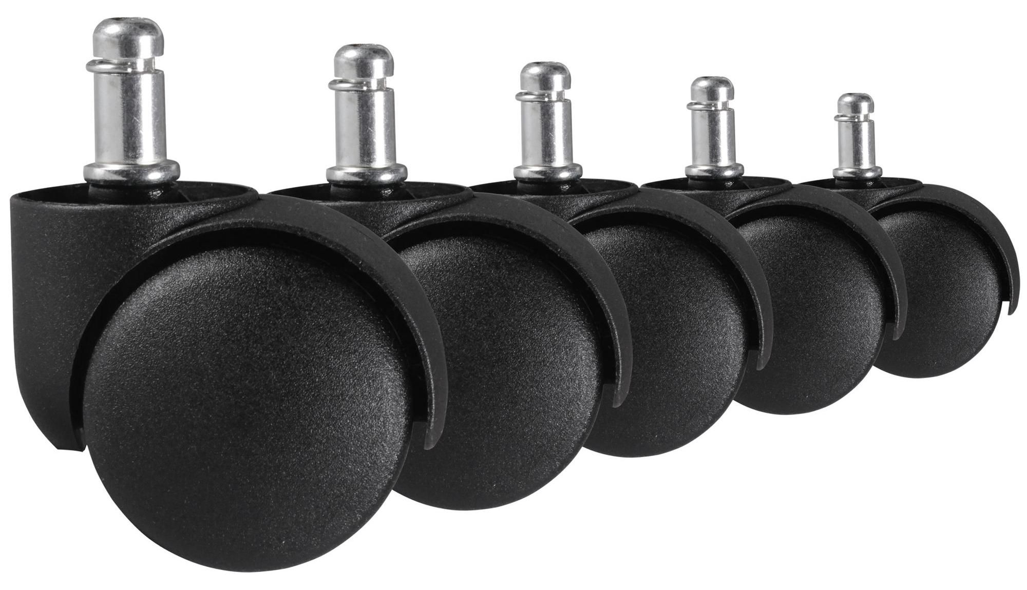 Design Teppichbodenrollen für Bürostühle (5er Set) – Möbelrollen für Teppichboden mit 11 mm PIN