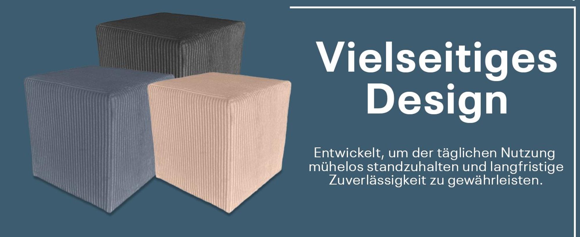 Best For Home | Würfel Pouf Hocker | Dunkles Blaugrün Poof Fußhocker | Samt Sitzhocker für Wohnzimmer, Schlafzimmer & Flur | Polster Ottoman | Gepolstert Sitzpuff oder Sitzwürfel für Sofa oder Sessel