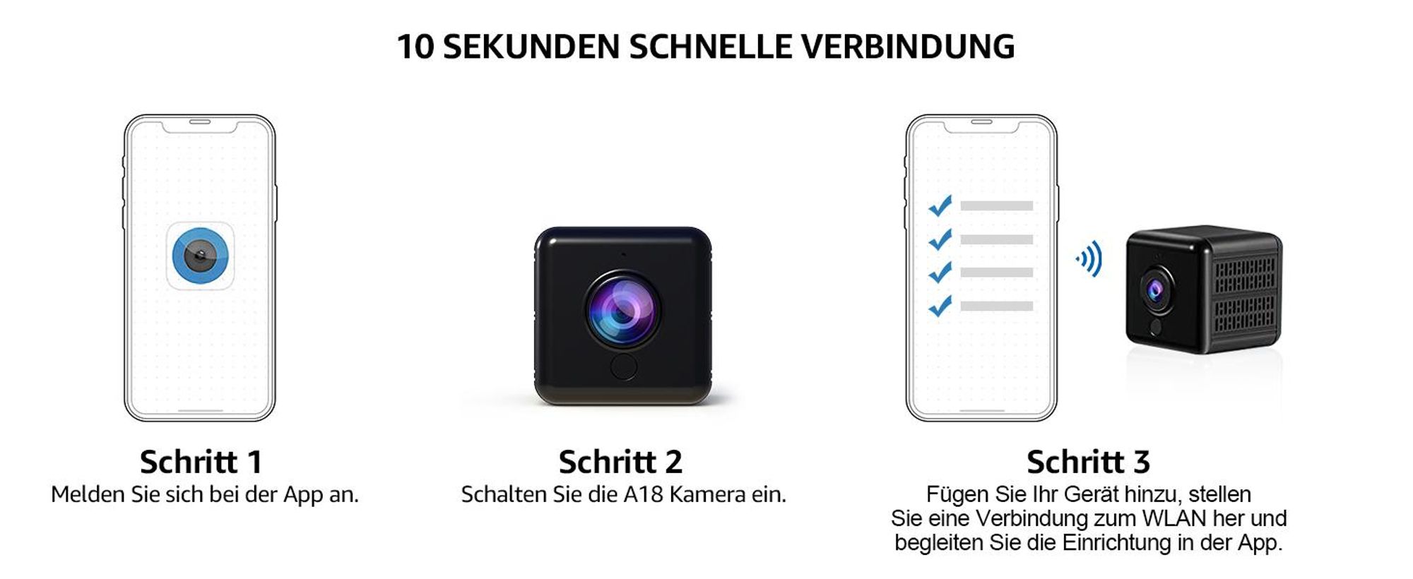 Mini Kamera, 4K HD WLAN Überwachungskamera Innen Für Live Übertragung Handy APP, WiFi Camera Nachtsichtkamera mit Bewegungsmelder, Cloud-Speicherplatz