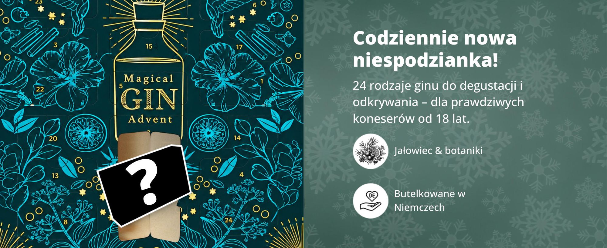BOXILAND® gin kalendarz adwentowy 2026, 24 smaki po 0,02 l, degustacja gin