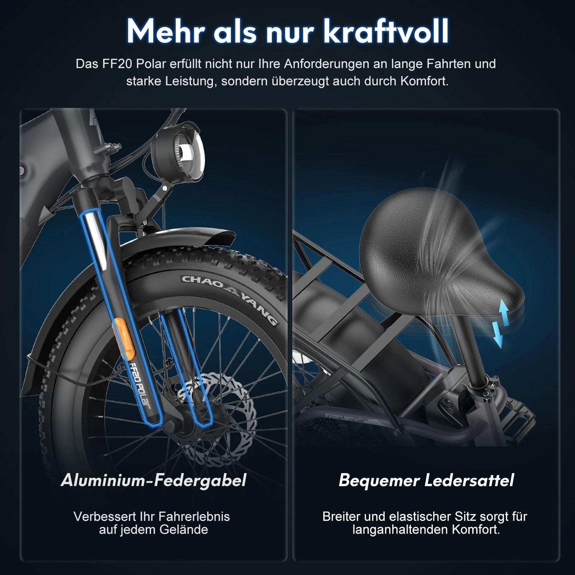 E-Bike FAFREES FF20 Polar - Akku 48V24Ah 20 Zoll Räder Mechanische Scheibenbremse - Blau