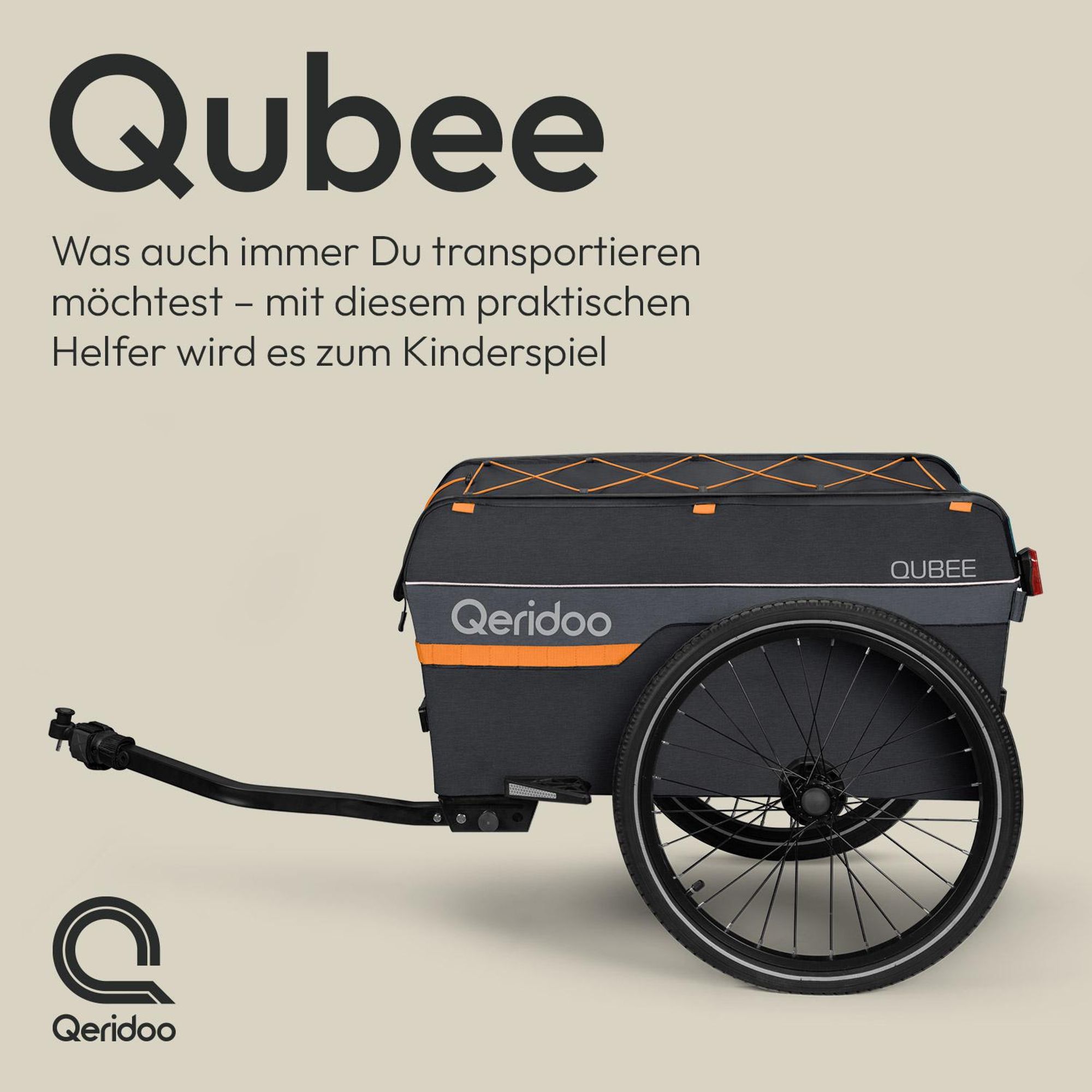 Qeridoo Qubee Cargo / Lastenanhänger, Farbe: Grey