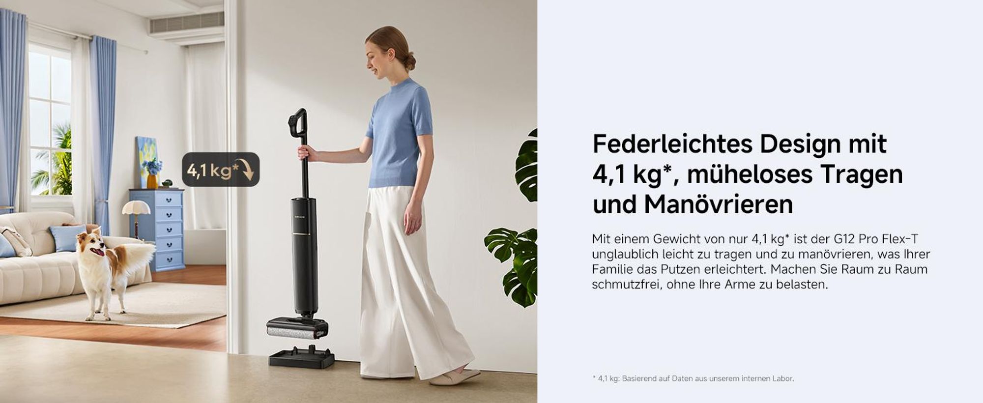 Dreame G12 Pro Flex-T Nass- und Trockensauger,23,000Pa Akku-Staubsauger,180° klappbar,entknotungsfrei,95°C Trocknung,60°C Heißwäsche,TangleCut,Schwarz